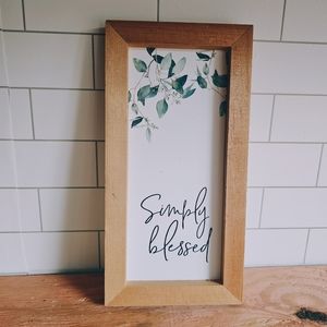 10"x5" home decor Simply Blessed